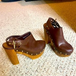 Brown platform shoes